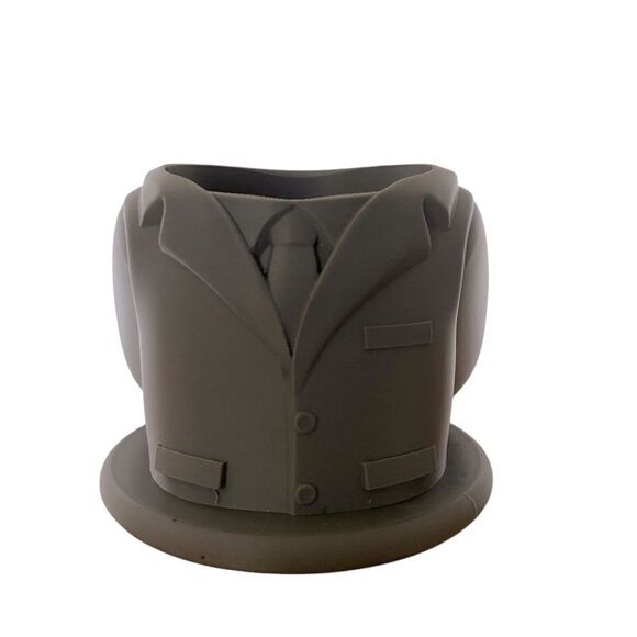 Gray Suit Jacket & Tie Planter - Sophisticated Sustainable Gift for Professional - Picture 1 of 13